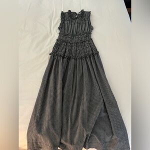 Doen Mallory check smocked gingham dress / size S